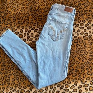 Light wash high rise jeans